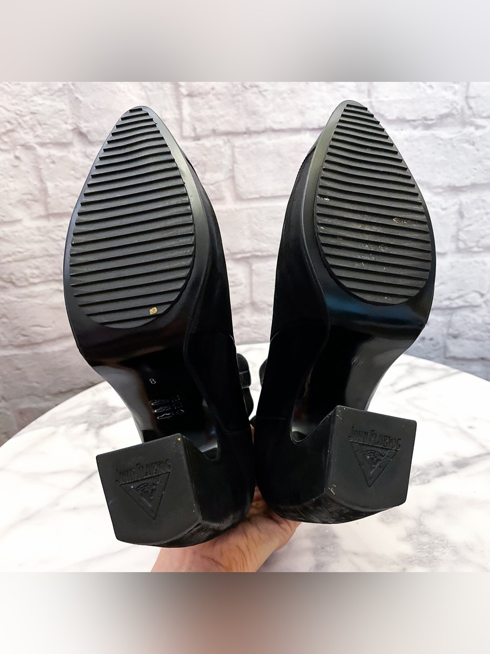 John Fluevog Fast Cars Le Mans Platform Chelsea Boots Black 8 EUC - Picture 10 of 12